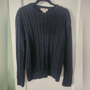 J. Crew Men's Navy Cable Knit Sweater